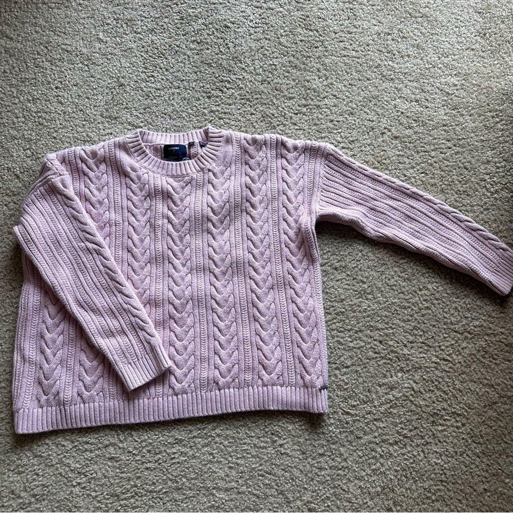 Light Pink Cable Knit Sweater